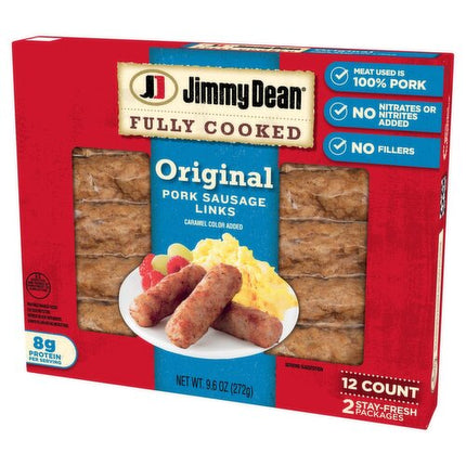Jimmy Dean Fully Cooked Original Pork Breakfast Sausage Links, 12 count, 9.6 oz
