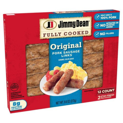Jimmy Dean Fully Cooked Original Pork Breakfast Sausage Links, 12 count, 9.6 oz