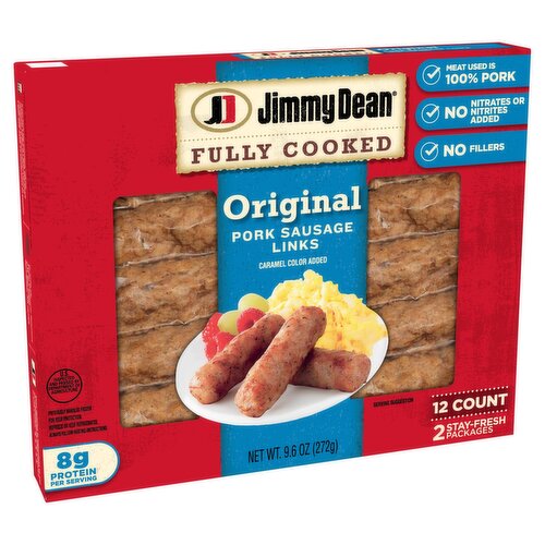Jimmy Dean Fully Cooked Original Pork Breakfast Sausage Links, 12 count, 9.6 oz