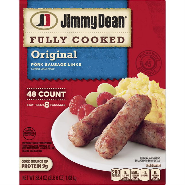 Jimmy Dean Fully Cooked Original Pork Sausage Links, 48 ct.