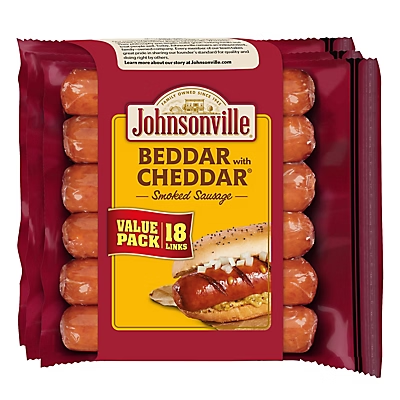 Johnsonville Beddar with Cheddar Smoked Pork Sausages, 18 ct.