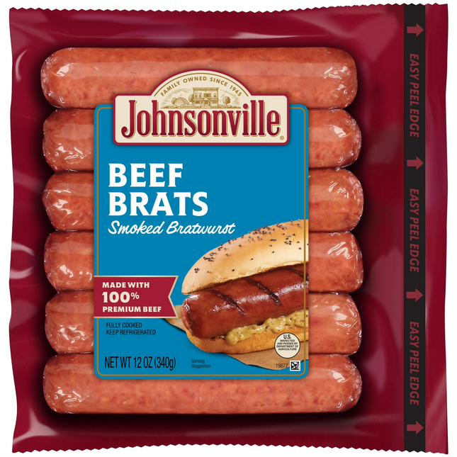 Johnsonville Smoked Beef Bratst, 6 Links, 12 oz,