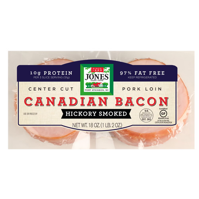Jones Dairy Farm Hickory Smoked Canadian Bacon, 18 oz.