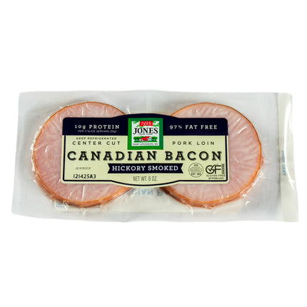 Jones Dairy Farm Hickory Smoked Canadian Pork Loin Bacon, 6 Oz