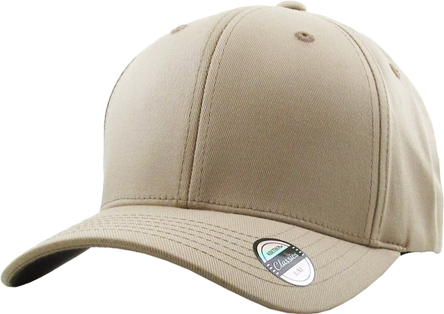 KBE-EZ FIT Stretch Cotton Spandex Headband Hat Khaki L/XL