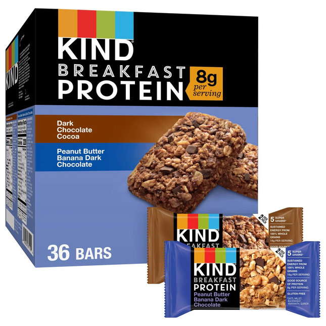 KIND Breakfast Protein Bars, Variety Pack, 18 pk.