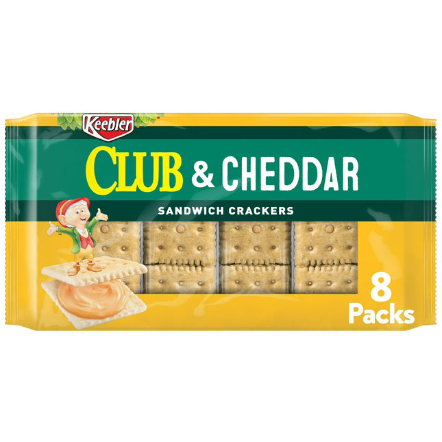 Keebler Club and Cheddar Sandwich Crackers, Lunch Snacks, 11 oz, 8 Count