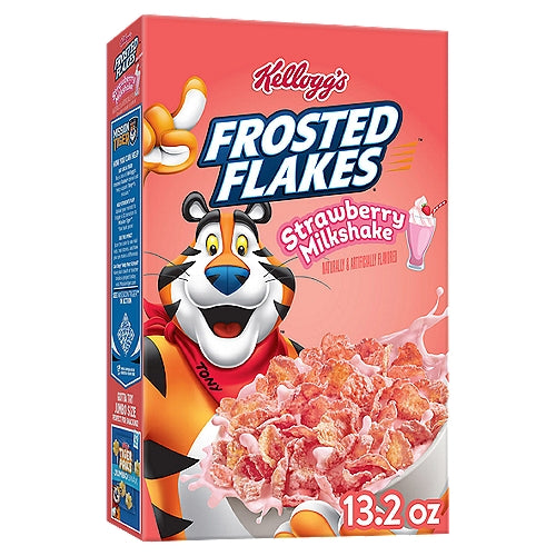 Kellogg's Frosted Flakes Strawberry Milkshake Breakfast Cereal, 13.2 oz