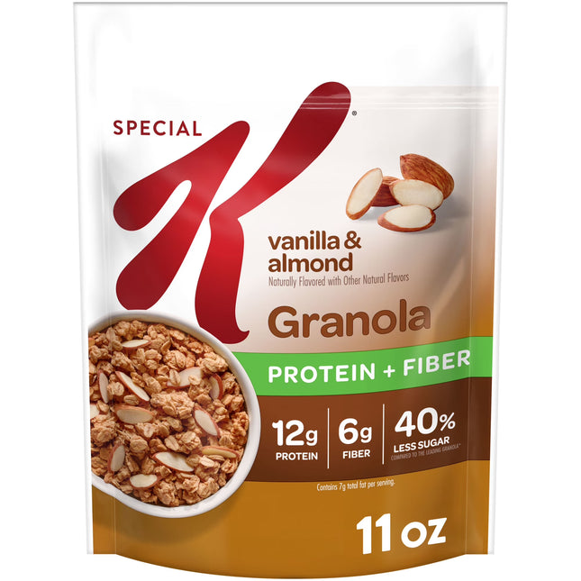 Kellogg’s Special K Granola, Protein Granola, Fiber Snacks, Vanilla and Almond, 11oz Bag