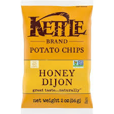 Kettle Brand Potato Chips, Honey Dijon Kettle Chips, Snack Bag, 2 Oz