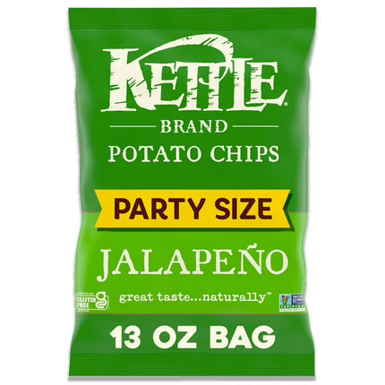Kettle Brand Potato Chips, Jalapeno Kettle Chips, Party Size, 13 oz