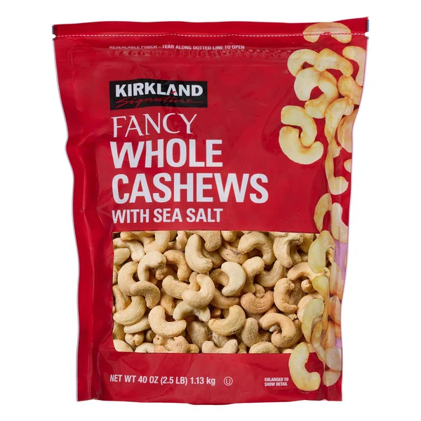 K S Fancy Whole Cashews, 2.5lbs