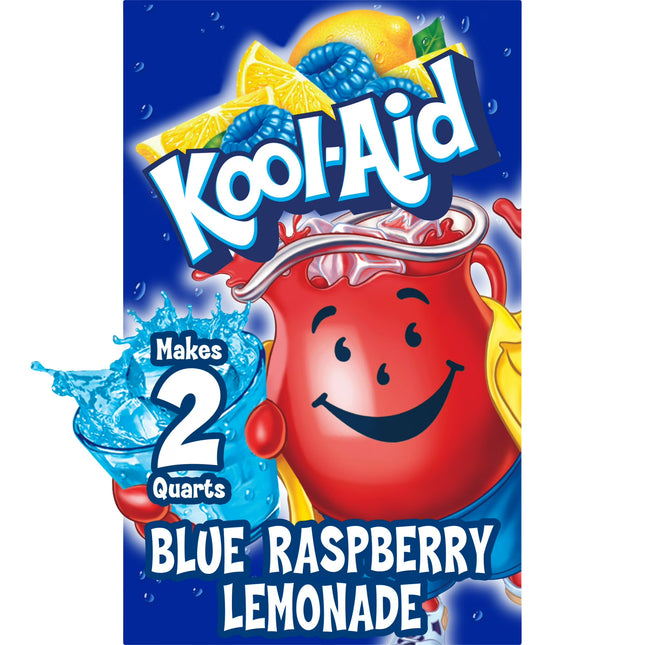 Kool-Aid Unsweetened Blue Raspberry Lemonade Powdered Drink Mix, 0.22 Oz. Packet