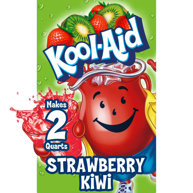 Kool-Aid Unsweetened Strawberry Kiwi Artificially Flavored Powdered Soft Drink Mix, 0.17 Oz Packet