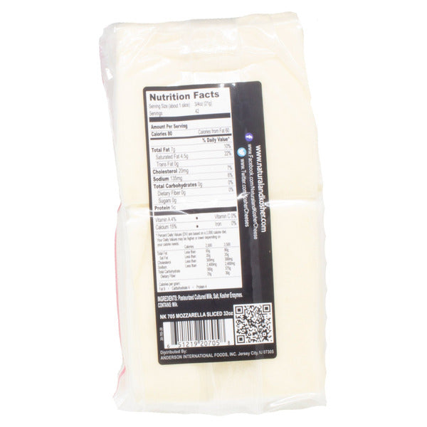 Kosher Deli Sliced Mozzarella Cheese, 32 oz