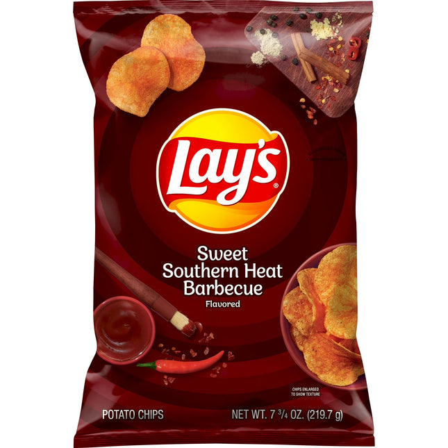 Lay's Sweet Southern Heat Barbecue Flavored Potato Chips, 7.75 Oz