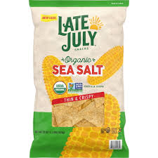 Late July Snacks, Thin and Crispy Organic Tortilla Chips, Sea Salt, Bag, 22 oz.