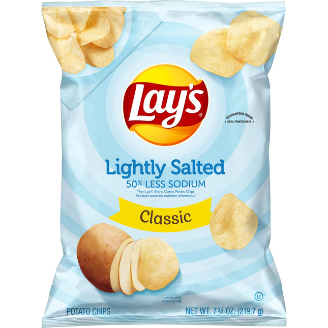 Lay'S Classic Lightly Salted Potato Chips, 7.75 Ounce Bag