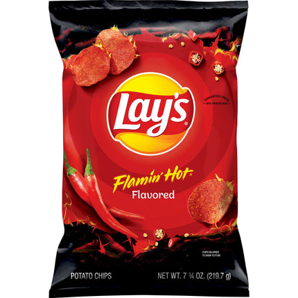 Lay'S Potato Chips Flamin' Hot Flavored, 7.75 Oz. Bag