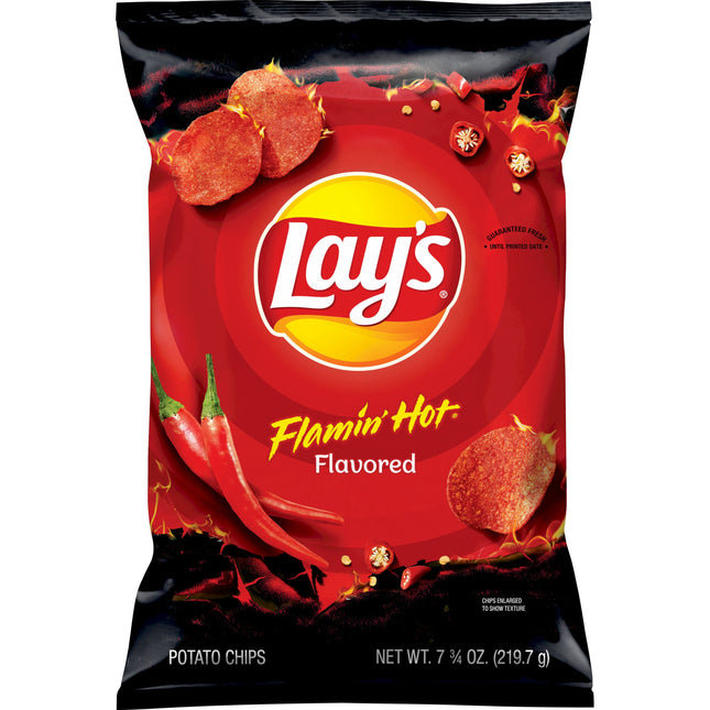 Lay'S Potato Chips Flamin' Hot Flavored, 7.75 Oz. Bag