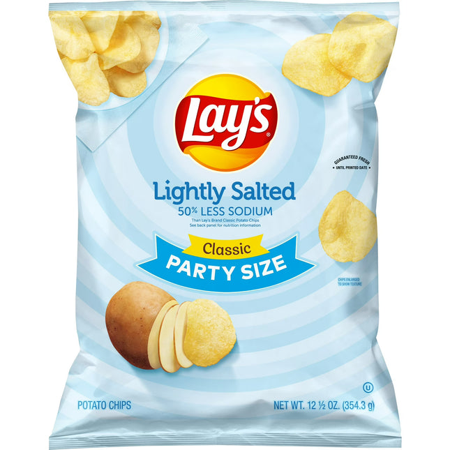 Lay'S Potato Chips Lightly Salted Party Size 12.5 Ounce Bag