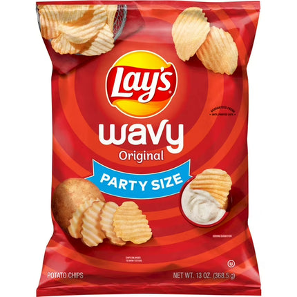 Lay'S Wavy Original Potato Chips, Party Size, 13 Oz Bag