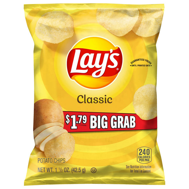 Lay's Potato Chips Classic 1 1/2 Oz New York State Approved, Inmate Care package friendly
