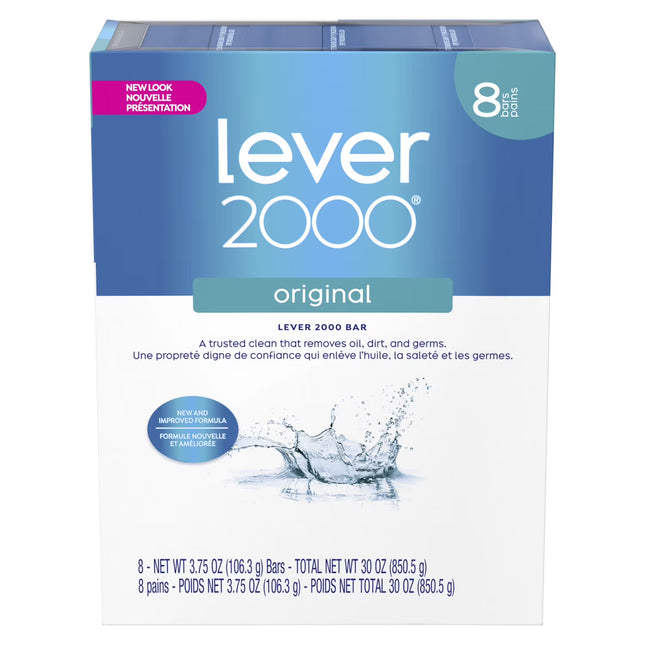 Lever 2000 Refreshing Bar Soap Original Perfectly Fresh  for Dry Skin, 8 Count