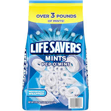 Life Savers Pep-O-Mint Breath Mint Bulk Hard Candy Bag, 53.95 oz