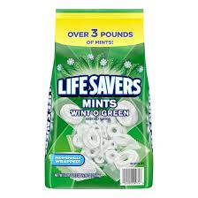 Life Savers Wint-O-Green Breath Mints Bulk Hard Candy, Party Size Bag, 53.95 oz.