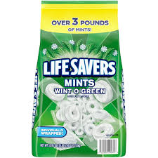 Life Savers Wint O Green Breath Mints Bulk Hard Candy, 53.95 oz.