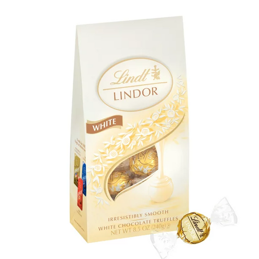 Lindt Lindor White Chocolate Candy Truffles, 8.5 oz Bag