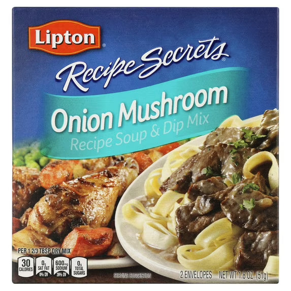 Lipton Recipe Secrets Onion Mushroom Dry Recipe Soup and Dip Mix, 1.8 Oz, 2 Pack