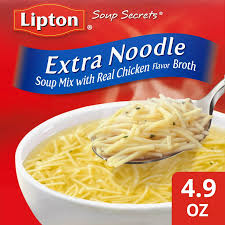 Lipton Soup Secrets Extra Noodle Soup Mix with Real Chicken Flavor Broth, 4.9 Oz, 2 Pack