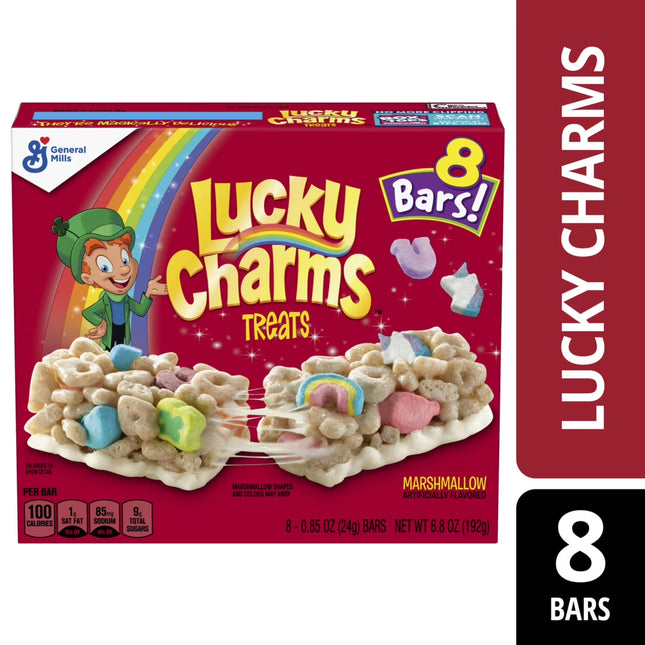 Lucky Charms Cereal Treat Bars, Snack Bars, 8 Ct, 6.8 Oz
