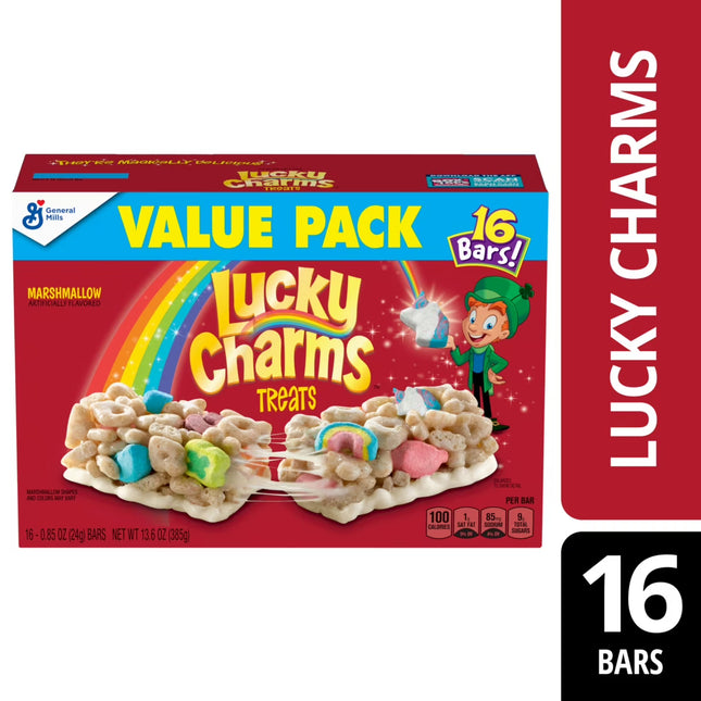 Lucky Charms Cereal Treat Bars, Snack Bars, Value Pack, 16 Ct, 13.6 oz