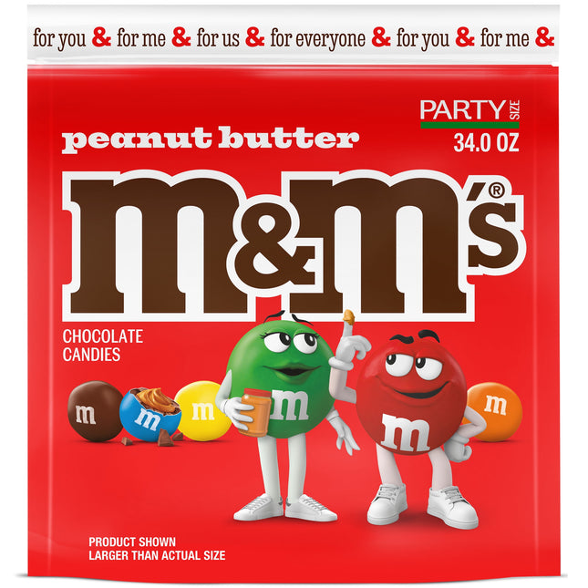 M&M'S Summer Peanut Butter Candy, Party Size - 38 Oz Resealable Bag
