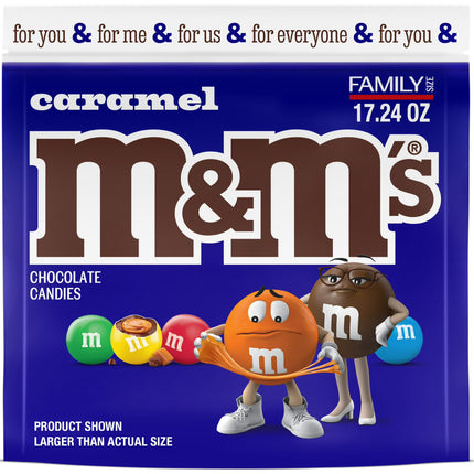 M&M'S Caramel Milk Chocolate Candy, Family Size- 17.24 Oz Bag