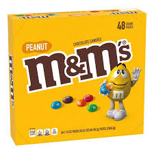 M&M's Chocolate Candy, Peanut, Full Size, 1.74 oz, 48-count
