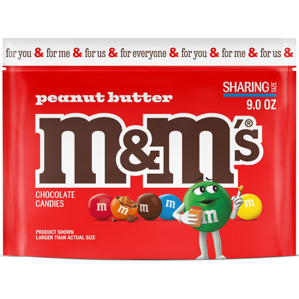 M&M's Peanut Butter Milk Chocolate Candy, Sharing Size - 9 oz Bag
