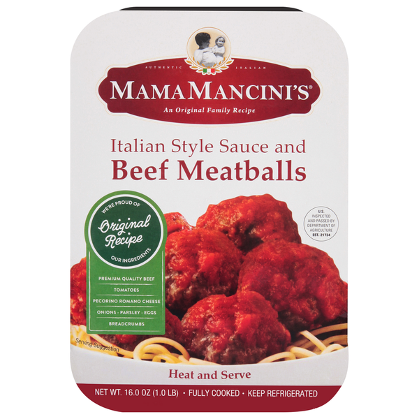 Mama Mancini's Slow Cooked  Beef Meatballs in Italian Style Sauce