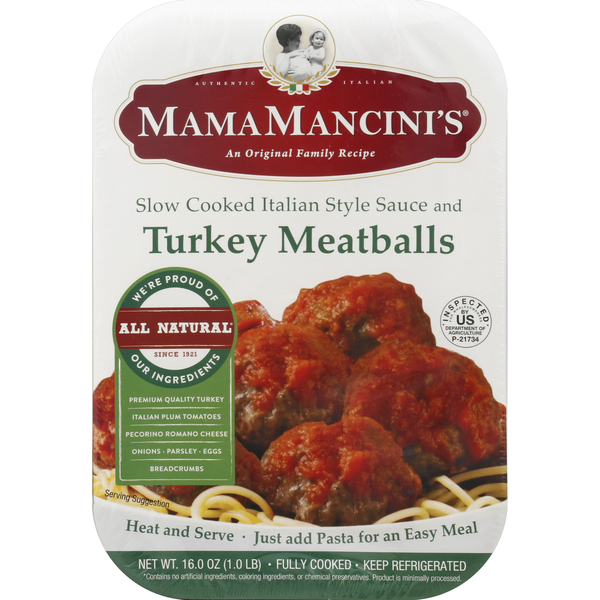 Mama Mancini's Turkey Meatballs in Slow Cooked Italian-Style Sauce