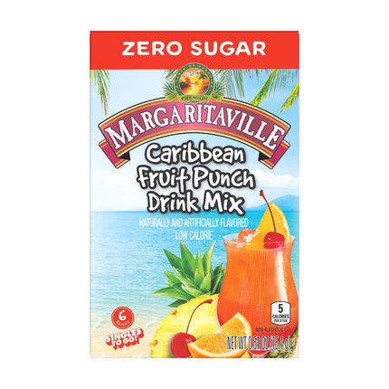 Margaritaville Zero Sugar Caribbean Fruit Punch Drink Mix, 6-pc