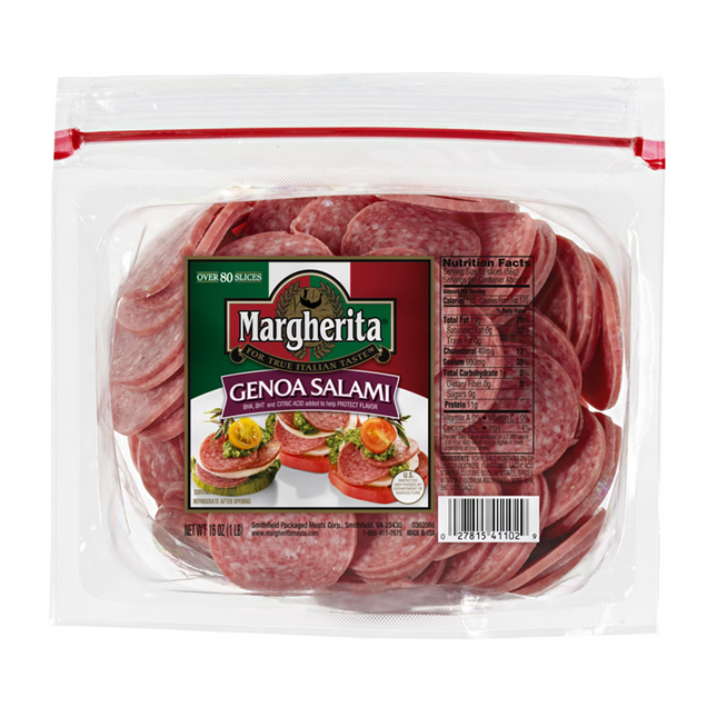 Margherita Pre-Sliced Deli Genoa Salami, 16 oz.