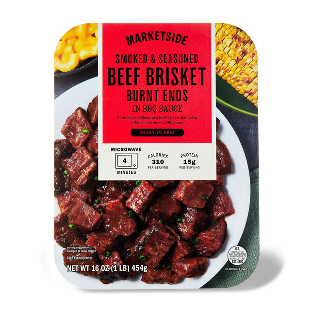 Marketside Ready to Heat BBQ Beef Brisket Burnt Ends Packaged Meal, 16 Oz (Refrigerated)