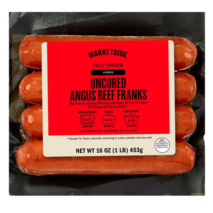 Marketside Fully Cooked Jumbo  Angus Beef Frank 4 Count, 16oz