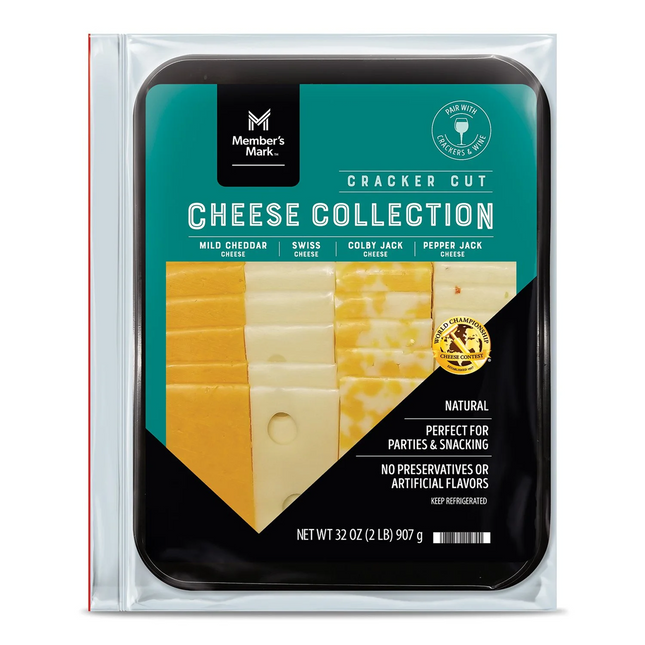 Member's Cracker Cut Cheese Variety Tray, 2 lbs.