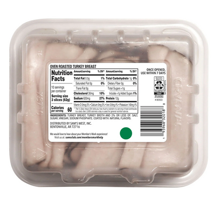 Member's Oven Roasted Turkey Breast, Sliced 1 lb. 6 oz.