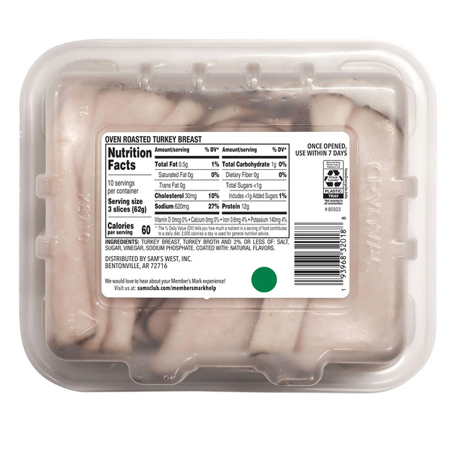 Member's Oven Roasted Turkey Breast, Sliced 1 lb. 6 oz.