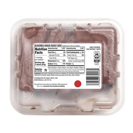 Member's Angus   Seasoned Roast Beef, Sliced, 1 lb. 6 oz.
